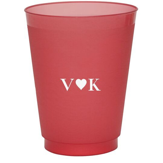 2 Initials Plus Heart Colored Shatterproof Cups